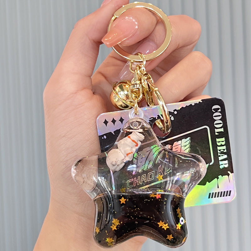 Wholesale Astronaut Quicksand Bottle Acrylic Keychains